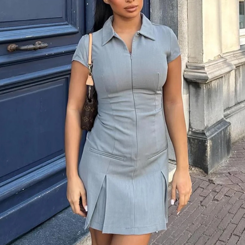 Elegant Gray Women's Dress